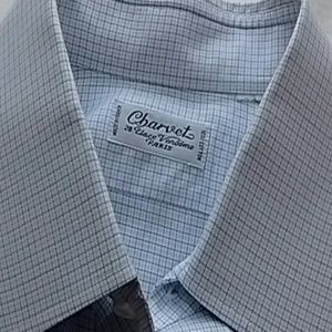 CHARVET LIGHT BLUE BOX PATTERN SHIRT